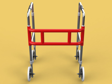 ROLLING WHEELED WALKER ZIMMER WALKING FRAME ROLLATOR FOLDABLE 3D-Modell