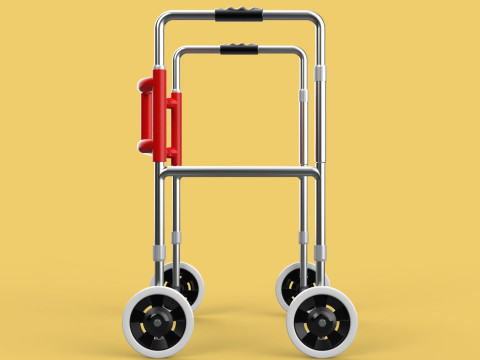 ROLLING WHEELED WALKER ZIMMER WALKING FRAME ROLLATOR FOLDABLE 3D-Modell