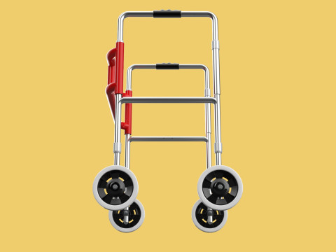 ROLLING WHEELED WALKER ZIMMER WALKING FRAME ROLLATOR FOLDABLE 3D-Modell