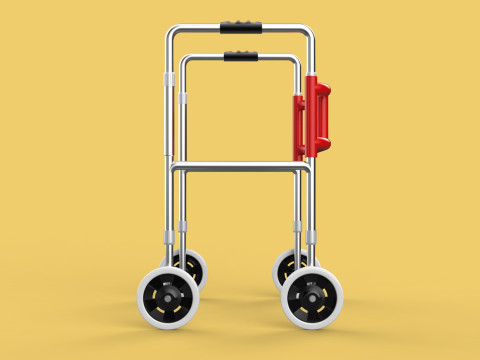 ROLLING WHEELED WALKER ZIMMER WALKING FRAME ROLLATOR FOLDABLE 3D-Modell