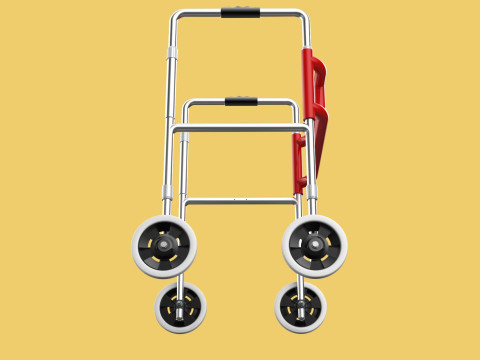 ROLLING WHEELED WALKER ZIMMER WALKING FRAME ROLLATOR FOLDABLE 3D-Modell