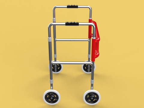 ROLLING WHEELED WALKER ZIMMER WALKING FRAME ROLLATOR FOLDABLE 3D-Modell