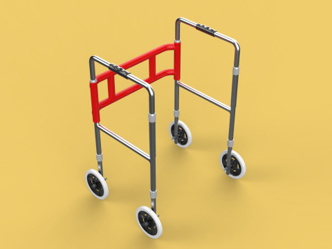 ROLLING WHEELED WALKER ZIMMER WALKING FRAME ROLLATOR FOLDABLE 3D-Modell