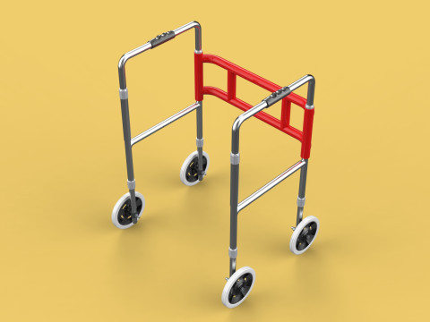 ROLLING WHEELED WALKER ZIMMER WALKING FRAME ROLLATOR FOLDABLE 3D-Modell