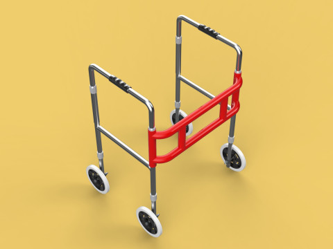 ROLLING WHEELED WALKER ZIMMER WALKING FRAME ROLLATOR FOLDABLE 3D-Modell