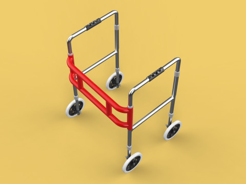 ROLLING WHEELED WALKER ZIMMER WALKING FRAME ROLLATOR FOLDABLE 3D-Modell