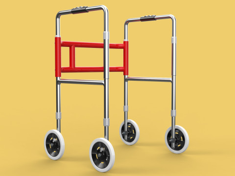 ROLLING WHEELED WALKER ZIMMER WALKING FRAME ROLLATOR FOLDABLE 3D-Modell