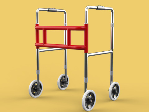 ROLLING WHEELED WALKER ZIMMER WALKING FRAME ROLLATOR FOLDABLE 3D-Modell