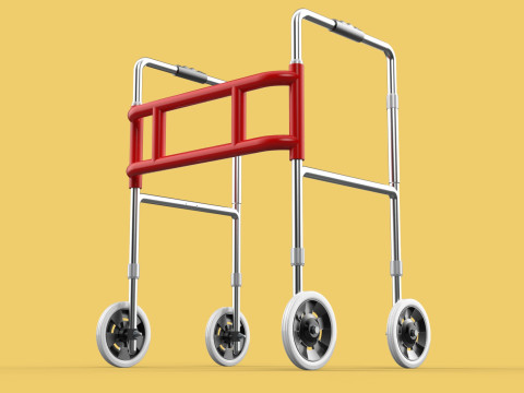 ROLLING WHEELED WALKER ZIMMER WALKING FRAME ROLLATOR FOLDABLE 3D-Modell