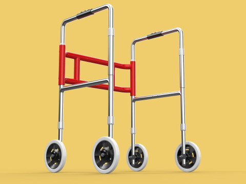 ROLLING WHEELED WALKER ZIMMER WALKING FRAME ROLLATOR FOLDABLE 3D-Modell