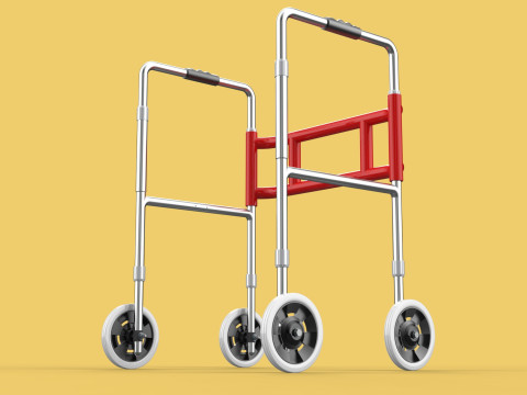 ROLLING WHEELED WALKER ZIMMER WALKING FRAME ROLLATOR FOLDABLE 3D-Modell