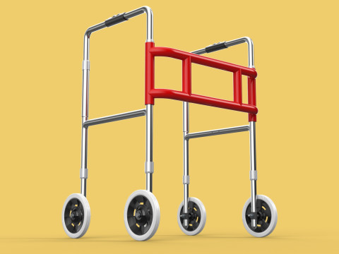 ROLLING WHEELED WALKER ZIMMER WALKING FRAME ROLLATOR FOLDABLE 3D-Modell