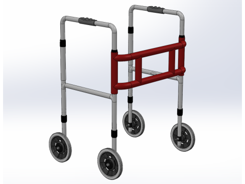 ROLLING WHEELED WALKER ZIMMER WALKING FRAME ROLLATOR FOLDABLE 3D-Modell