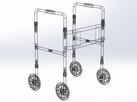 ROLLING WHEELED WALKER ZIMMER WALKING FRAME ROLLATOR FOLDABLE 3D-Modell