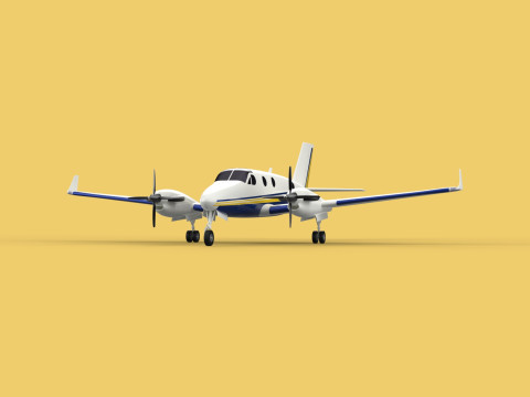BUSINESS EXECUTIVE JET AIRPLANE AIRCRAFT TURBOPROP TWIN ENGINE 3D मॉडल