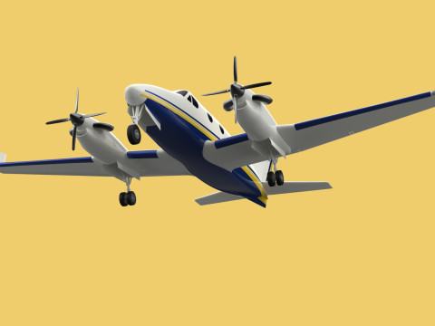BUSINESS EXECUTIVE JET AIRPLANE AIRCRAFT TURBOPROP TWIN ENGINE 3D Модель
