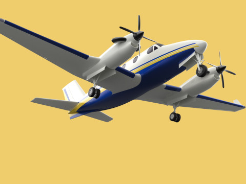 BUSINESS EXECUTIVE JET AIRPLANE AIRCRAFT TURBOPROP TWIN ENGINE 3D Модель