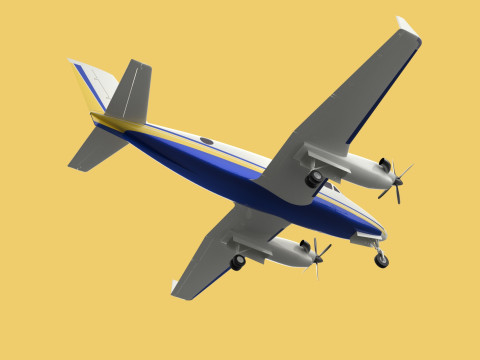 BUSINESS EXECUTIVE JET AIRPLANE AIRCRAFT TURBOPROP TWIN ENGINE 3D Модель