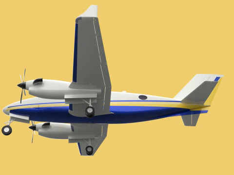 BUSINESS EXECUTIVE JET AIRPLANE AIRCRAFT TURBOPROP TWIN ENGINE 3D Model