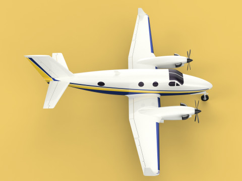 BUSINESS EXECUTIVE JET AIRPLANE AIRCRAFT TURBOPROP TWIN ENGINE 3D Модель