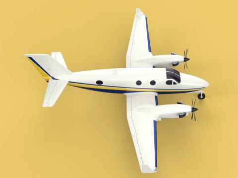 BUSINESS EXECUTIVE JET AIRPLANE AIRCRAFT TURBOPROP TWIN ENGINE 3D Model