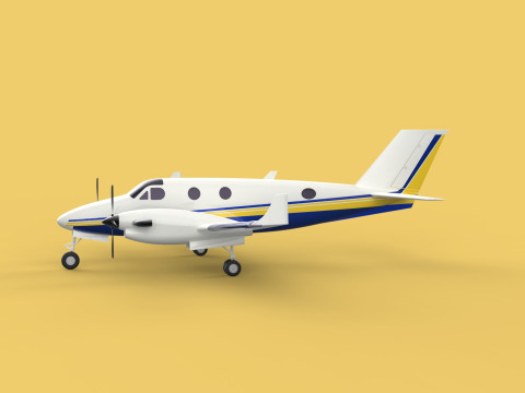 BUSINESS EXECUTIVE JET AIRPLANE AIRCRAFT TURBOPROP TWIN ENGINE 3D Модель