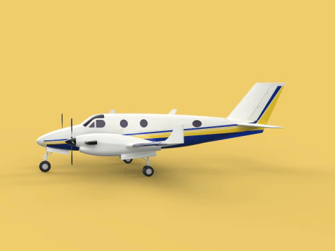 BUSINESS EXECUTIVE JET AIRPLANE AIRCRAFT TURBOPROP TWIN ENGINE 3D Model