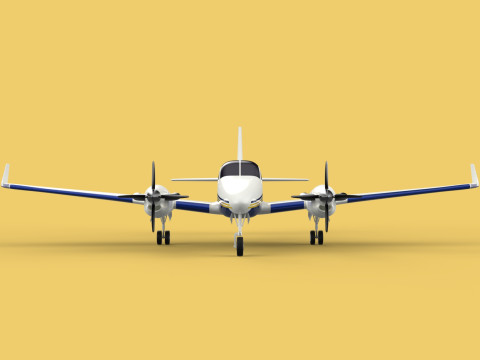 BUSINESS EXECUTIVE JET AIRPLANE AIRCRAFT TURBOPROP TWIN ENGINE 3D Модель