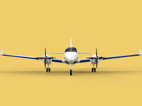 BUSINESS EXECUTIVE JET AIRPLANE AIRCRAFT TURBOPROP TWIN ENGINE 3D Model