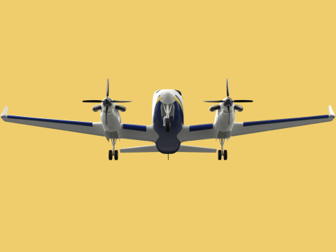 BUSINESS EXECUTIVE JET AIRPLANE AIRCRAFT TURBOPROP TWIN ENGINE 3D Модель