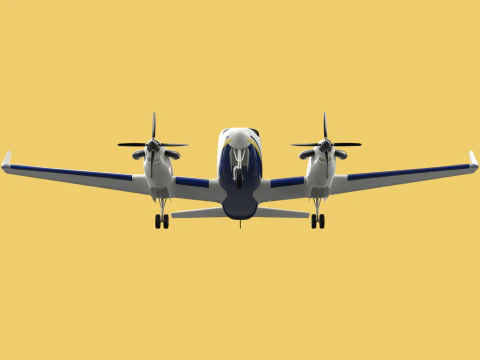 BUSINESS EXECUTIVE JET AIRPLANE AIRCRAFT TURBOPROP TWIN ENGINE 3D Model