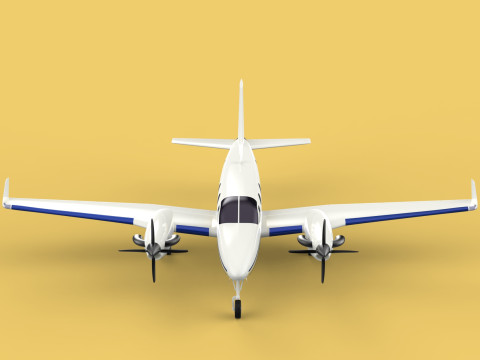 BUSINESS EXECUTIVE JET AIRPLANE AIRCRAFT TURBOPROP TWIN ENGINE 3D Модель