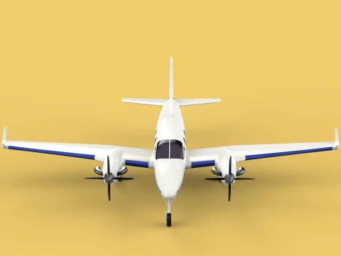 BUSINESS EXECUTIVE JET AIRPLANE AIRCRAFT TURBOPROP TWIN ENGINE 3D Model