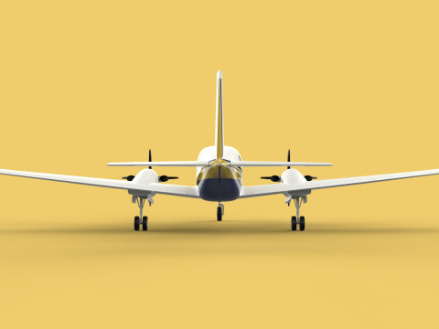 BUSINESS EXECUTIVE JET AIRPLANE AIRCRAFT TURBOPROP TWIN ENGINE 3D Модель