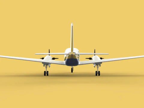 BUSINESS EXECUTIVE JET AIRPLANE AIRCRAFT TURBOPROP TWIN ENGINE 3D Model
