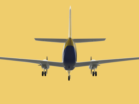 BUSINESS EXECUTIVE JET AIRPLANE AIRCRAFT TURBOPROP TWIN ENGINE 3D Модель