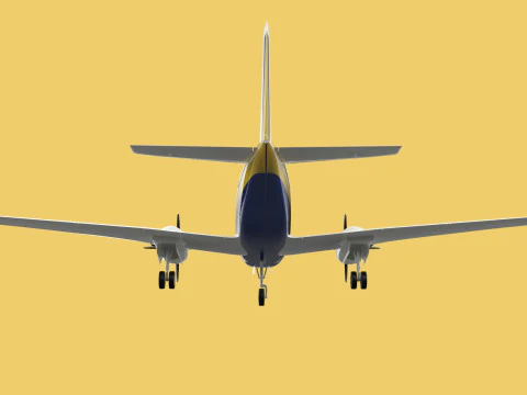 BUSINESS EXECUTIVE JET AIRPLANE AIRCRAFT TURBOPROP TWIN ENGINE 3D Model