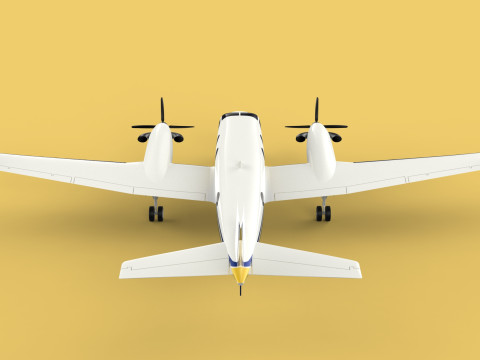 BUSINESS EXECUTIVE JET AIRPLANE AIRCRAFT TURBOPROP TWIN ENGINE 3D Модель