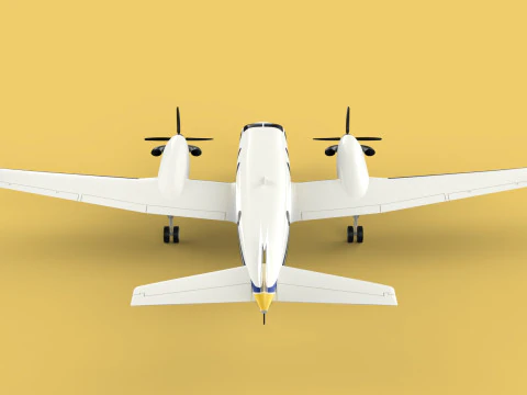 BUSINESS EXECUTIVE JET AIRPLANE AIRCRAFT TURBOPROP TWIN ENGINE 3D Model