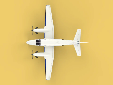 BUSINESS EXECUTIVE JET AIRPLANE AIRCRAFT TURBOPROP TWIN ENGINE 3D Model