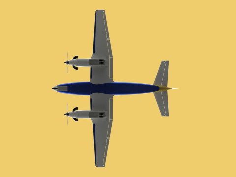 BUSINESS EXECUTIVE JET AIRPLANE AIRCRAFT TURBOPROP TWIN ENGINE 3D Модель