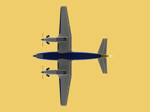 BUSINESS EXECUTIVE JET AIRPLANE AIRCRAFT TURBOPROP TWIN ENGINE 3D Model