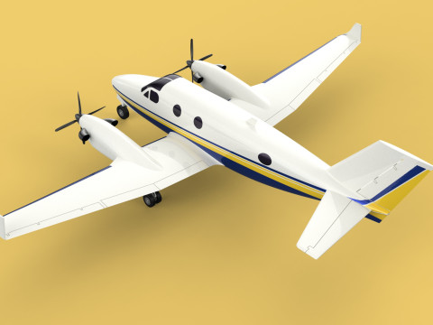 BUSINESS EXECUTIVE JET AIRPLANE AIRCRAFT TURBOPROP TWIN ENGINE 3D Модель