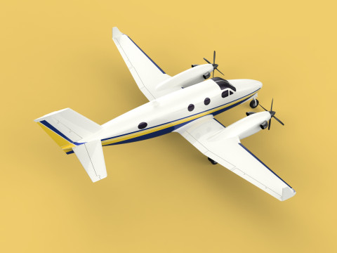 BUSINESS EXECUTIVE JET AIRPLANE AIRCRAFT TURBOPROP TWIN ENGINE 3D Модель