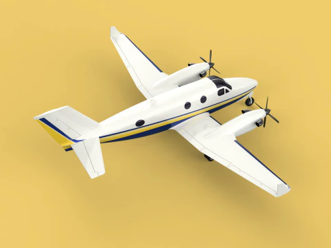 BUSINESS EXECUTIVE JET AIRPLANE AIRCRAFT TURBOPROP TWIN ENGINE 3D Model