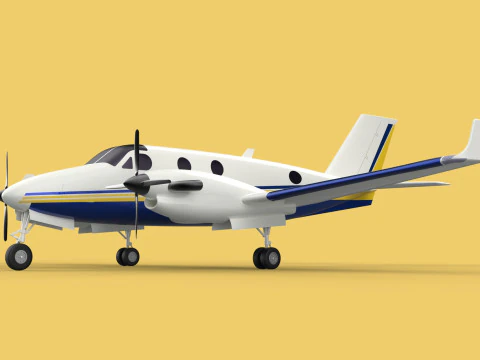 BUSINESS EXECUTIVE JET AIRPLANE AIRCRAFT TURBOPROP TWIN ENGINE 3D Model