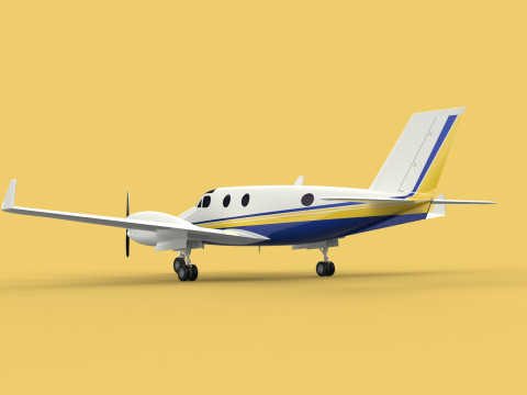 BUSINESS EXECUTIVE JET AIRPLANE AIRCRAFT TURBOPROP TWIN ENGINE 3D Модель