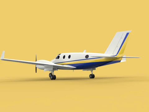 BUSINESS EXECUTIVE JET AIRPLANE AIRCRAFT TURBOPROP TWIN ENGINE 3D Model