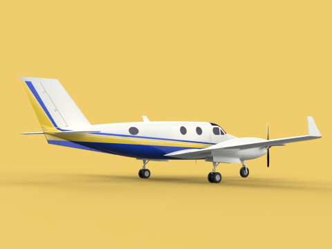 BUSINESS EXECUTIVE JET AIRPLANE AIRCRAFT TURBOPROP TWIN ENGINE 3D Модель