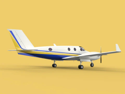 BUSINESS EXECUTIVE JET AIRPLANE AIRCRAFT TURBOPROP TWIN ENGINE 3D Model